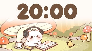 20 Minute Timer with Lofi 🐱 Cute Autumn Cat Study Timer Vibes