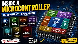 Inside a Microcontroller: Components Explained | CPU, Flash, RAM, GPIO & Peripherals
