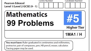 99 Problems #5 - GCSE Edexcel Maths - Q51-60 - exam style questions 30 minute revision