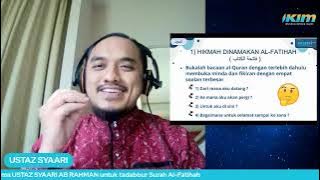 TADABBUR - Surah al-Fatihah, Siri 1 | Ustaz Syaari Ab Rahman