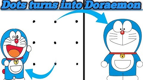 Making Easy way to draw Doraemon with 3+3+3 Dots😱🖌️| 3+3+3 Dots turns into Doraemon Drawing 🤔💁🖌️