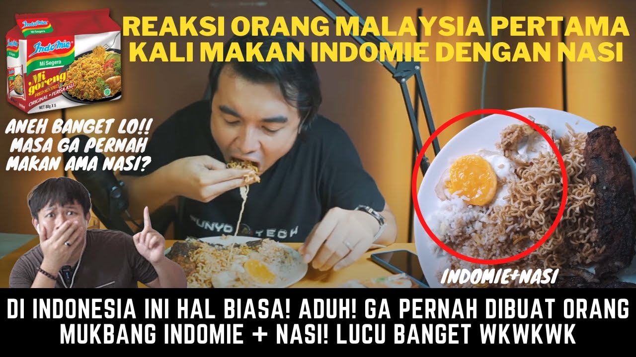 GA CANDA INI SERIUS! REAKSI PERTAMA KALI MAKAN INDOMIE DENGAN NASI TERNYATA ENAK BUANGETTTT!!!