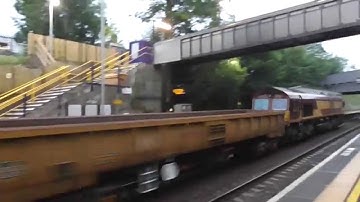 DB schenker 66104 & 66108  Westbury to Abbostwood jn empty ballast wagons