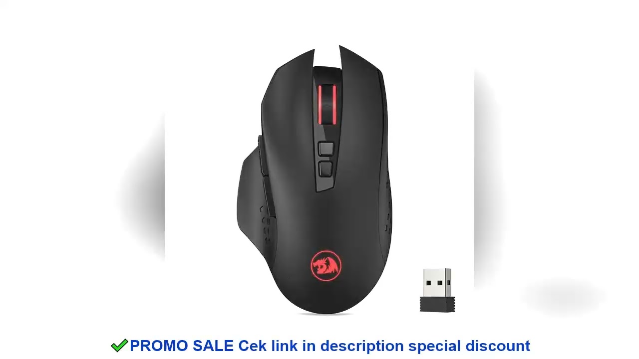 Redragon M656 Gainer Wireless Gaming Mouse, 4000 DPI 2.4Ghz Wireless Gamer Mouse w/ 5 DPI Levels, 7