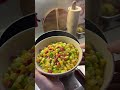 Today we have stir-fried large intestines with chili peppers and stir-fried corn with gree
