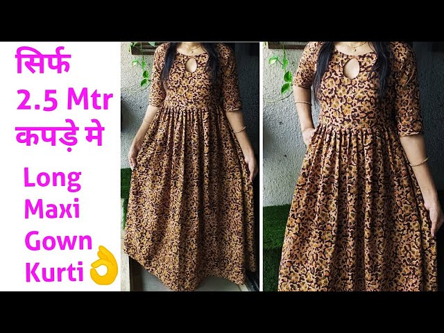 DIY : Kurti Dress (Cutting & Stitching ) | Trendy Maxi Dress for Summers |  Hey Guys! Check out How to make this Trendy Long Maxi Dress with Piping  Detailing on the