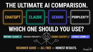 ChatGPT vs Claude vs Gemini vs Perplexity — The Ultimate Beginner Comparison