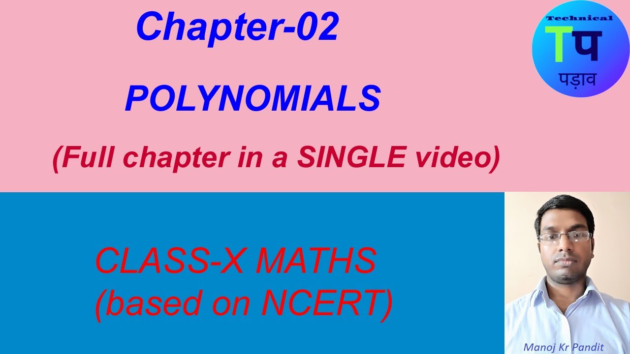 Chapter-2, POLYNOMIALS, class 10 maths, NCERT, CBSE board - YouTube