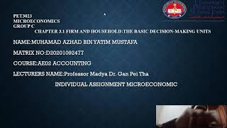 Microeconomic Chapter 3.1 Firm and Household:The Basic Decision-Making Units