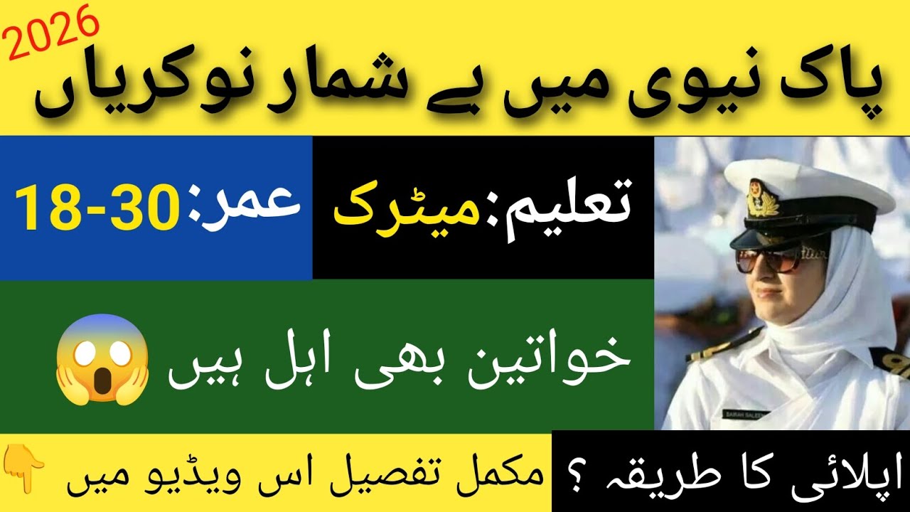 Pakistan Navy Jobs 2026 | Male & Female Recruitment | Apply from All Pakistan