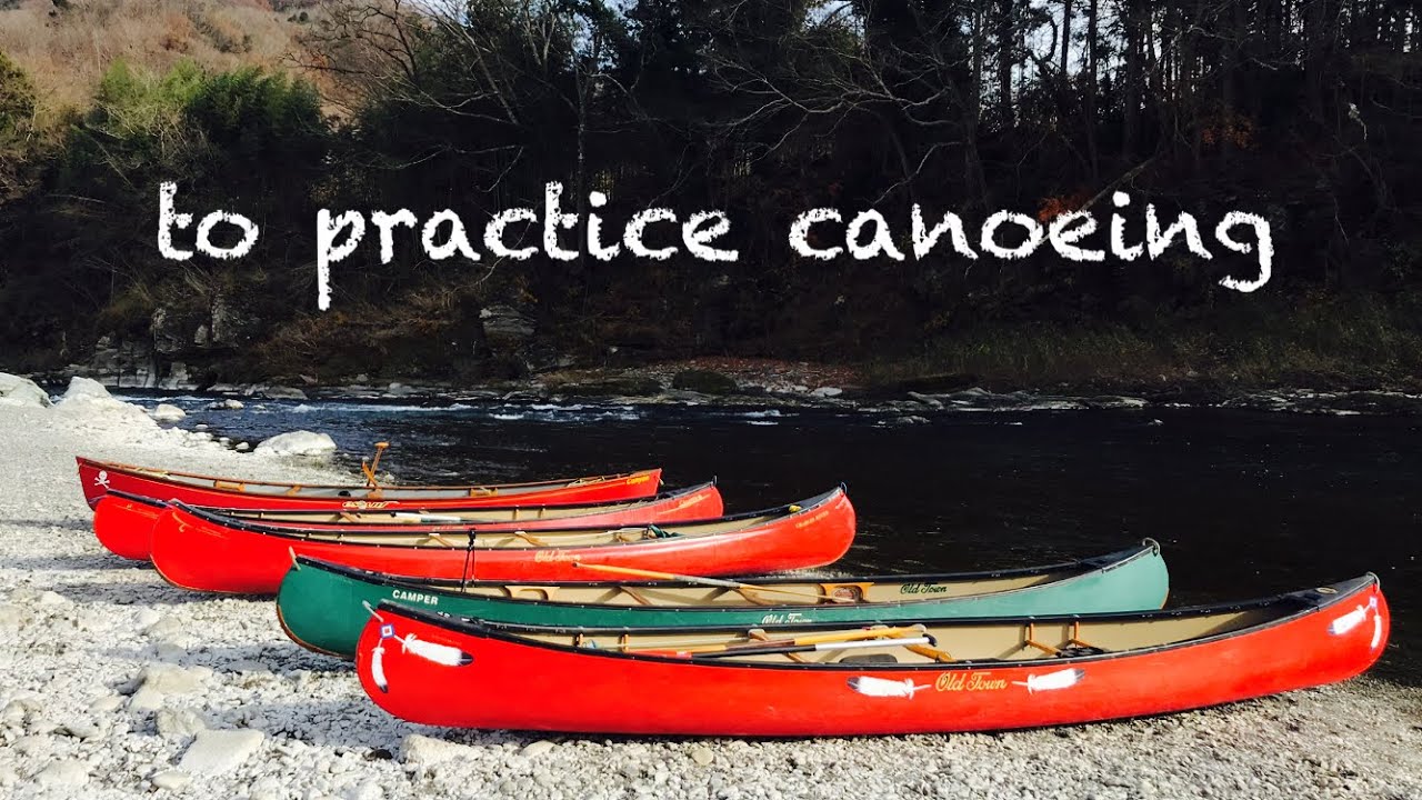 Practice canoeing in the river