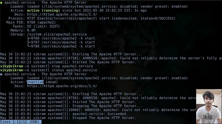 managing services using systemctl command in linux | status , start , stop , enable ... options