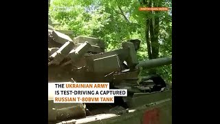 Ukrainian Soldiers Test-Drive Prized T-80 Trophy Tank