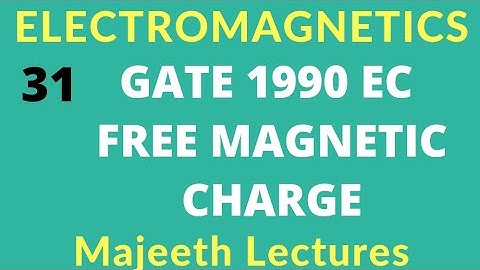 Electromagnetics GATE 1990 EC Free Magnetic Charge |#31| @Majeeth Lectures