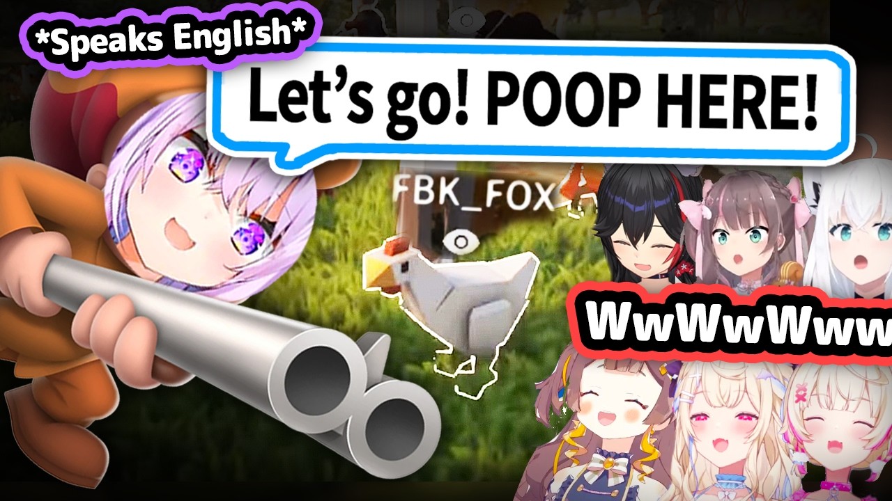 Okayu Using New English She Learned and HoloGirls Copying Animal Sounds Turns Into Chaos【Hololive】