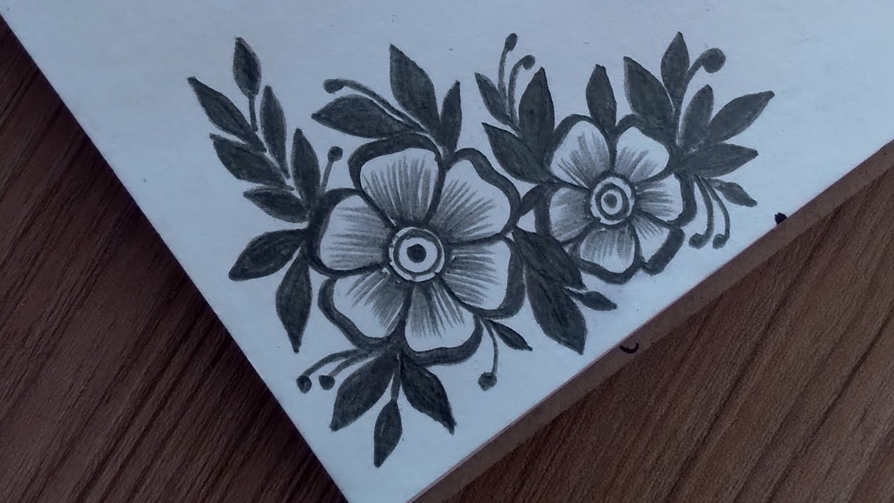 Easy Border Design for Project | Easy Corner Drawing Tutorial Beginners  | Beautiful Flower Design