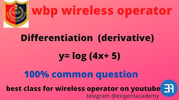 wbp wireless operator| differentiation | derivative |wireless operator math| #exigent academy