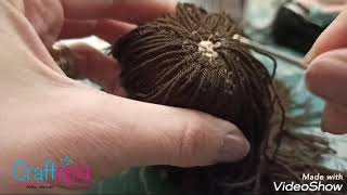 How to make hair's amigurumi doll طريقة تركيب شعر عروسة اميجرومي