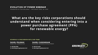 Evolution of Power Webinar - pt. 9 - PPA Risks