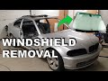 E46 Windshield removal - IN ONE PIECE - Track day car project