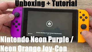 Nintendo Neon Purple/ Neon Orange Joy-Con (L-R) - Switch unboxing and instructions