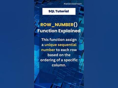 SQL Tutorial: ROW_NUMBER() Function Explained #sql #sqltutorial # ...