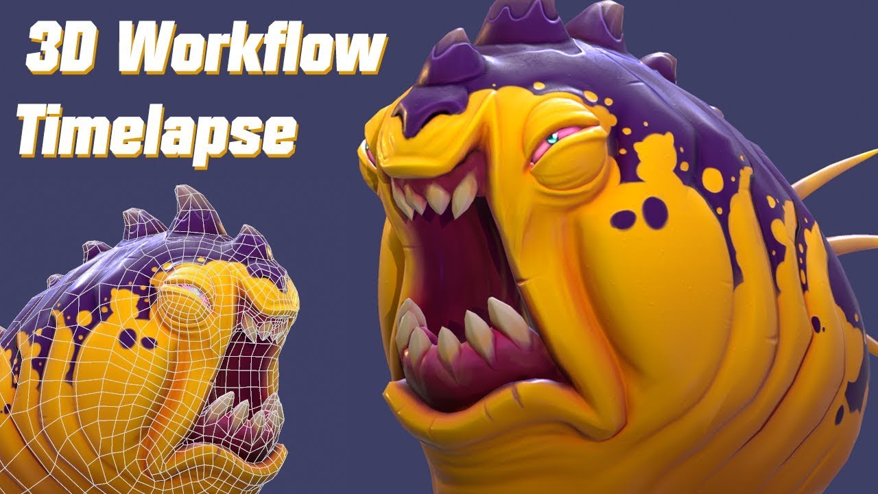 Angry Alien 3D model workflow timelapse