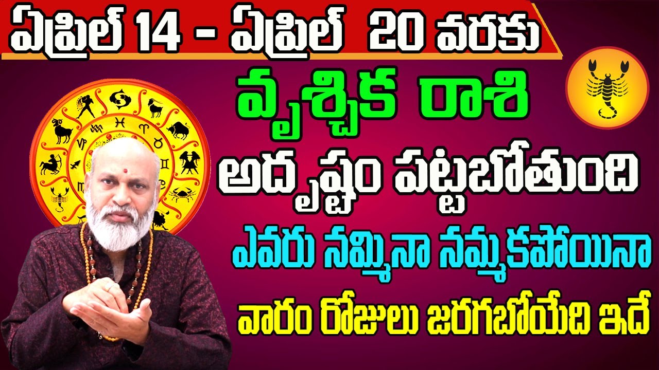 Vrishika Rashi Vrischika Rashi Vaara Phalalu 2024 | Vrischika Rasi Weekly Phalalu | 14 ...
