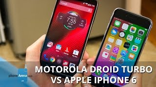 Motorola DROID Turbo vs Apple iPhone 6(For more details, check out our web site: http://www.phonearena.com/reviews/Motorola-DROID-Turbo-vs-Apple-iPhone-6_id3839 The Motorola Droid Turbo ..., 2014-11-05T14:48:10.000Z)