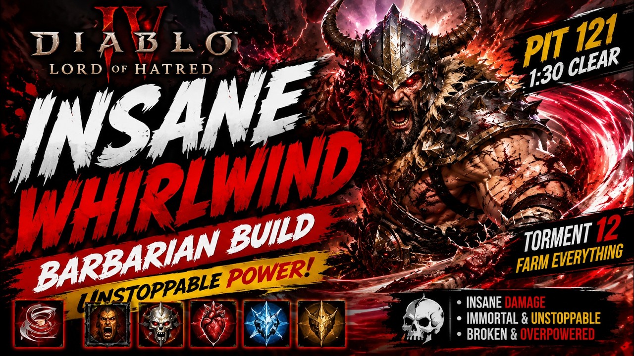 TOWER 147 DESTROYED! This Whirlwind Barb Is BEYOND INSANE! Diablo 4 Season 14!