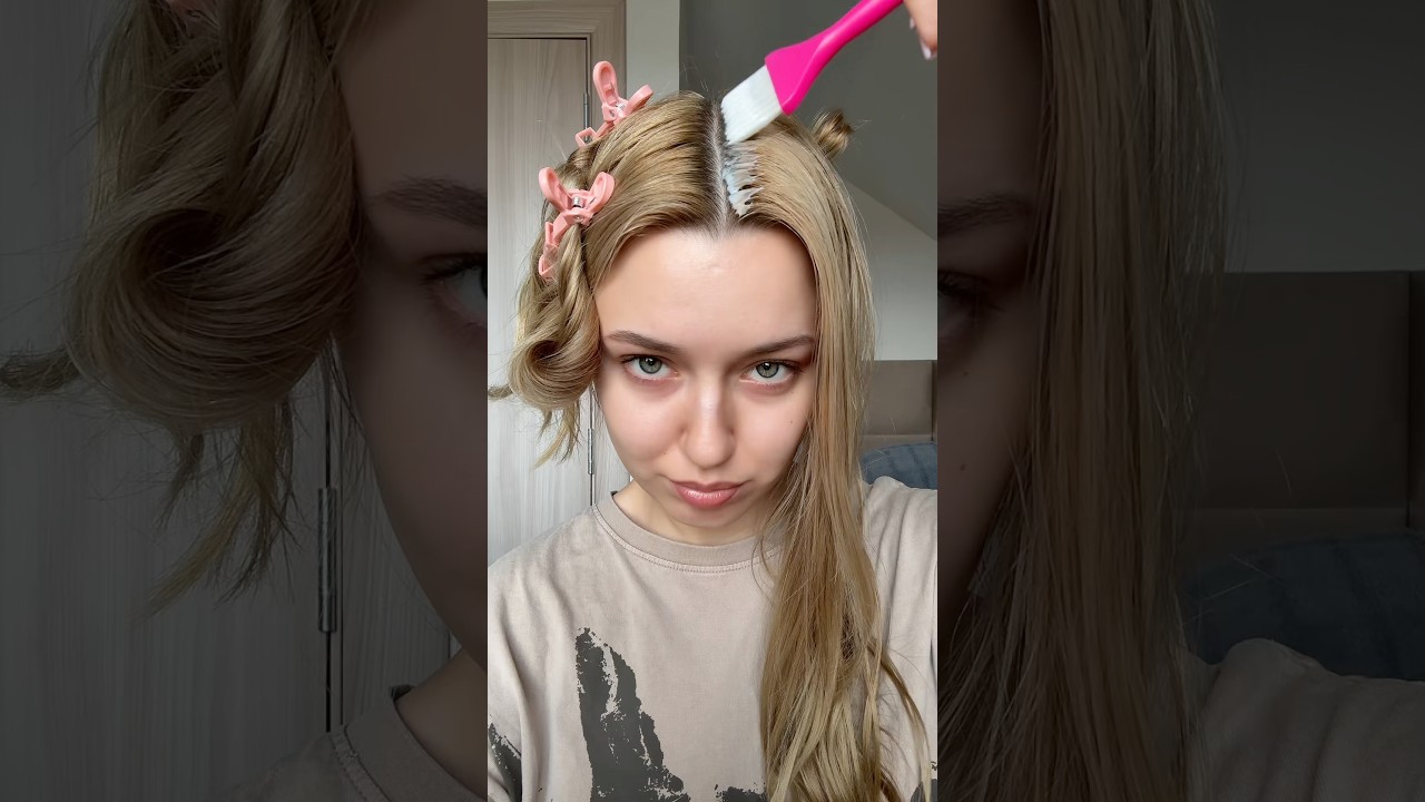 Box dye root touch up at home🙌 #boxdye #roottouchup #blonde #blondehair