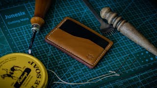 Making Minimalist leather card holder How it's made? DIY