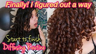 HOW TO DIFFUSE CURLY HAIR WITH NO FRIZZ AND CURL DEFINITION | Styling to Diffusing