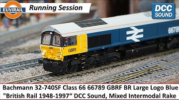 Bachmann Class 66 32-740SF 66789 GBRF BR Large Logo Blue "British Rail 1948-1997" DCC Sound