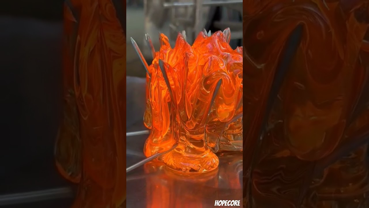 One minute of satisfying glass making process 