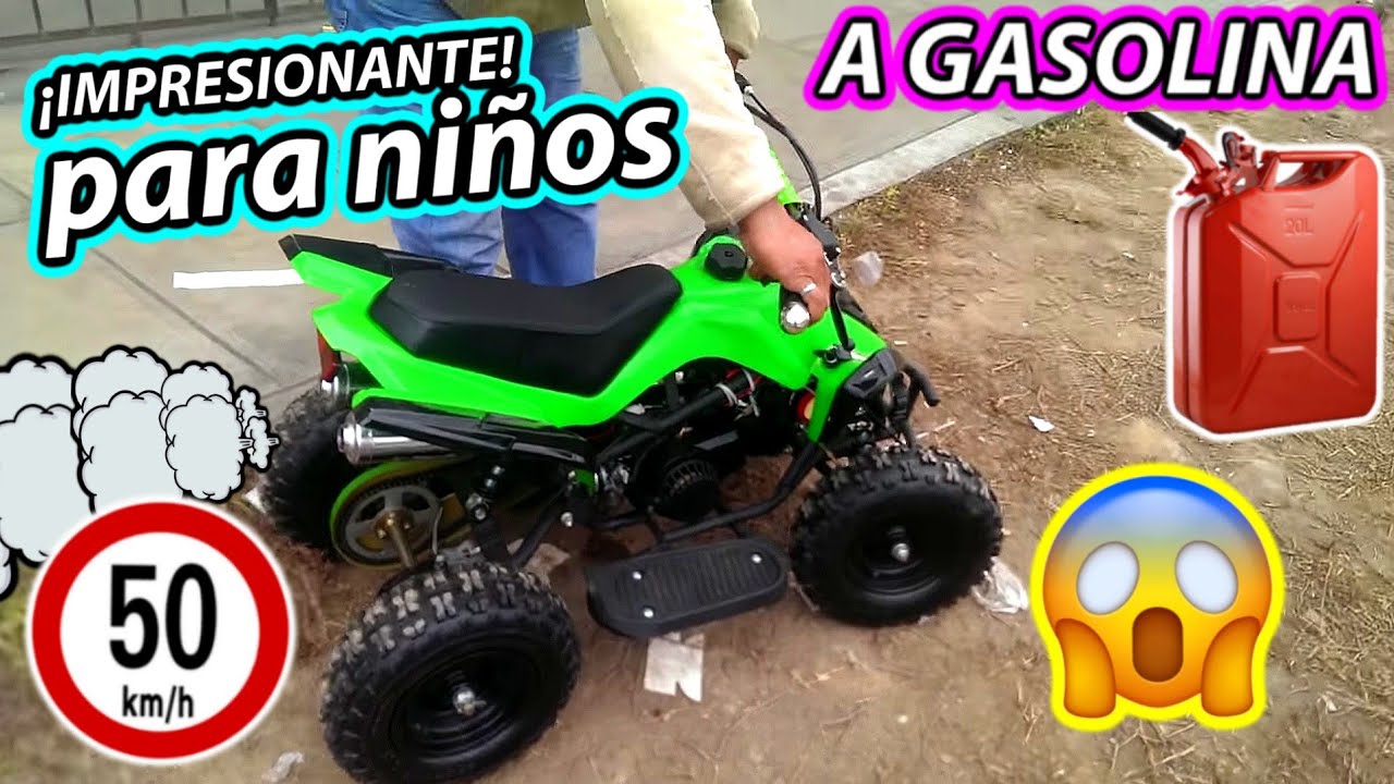 Moda jefe Embajador Cuatrimotos para Niños con motor a combustión Gasolina 50cc ⛽ ATV QUAD -  YouTube