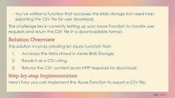 How to Use Azure Functions to Export CSV Files from Azure Blob Storage