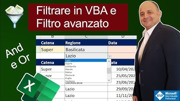 EM200 Filtrare in VBA con filtro avanzato di Excel,  con formule e codici VBA