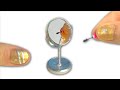 DIY Miniature vanity mirror (rotating!) - How to make it! - Tutorial - YolandaMeow♡