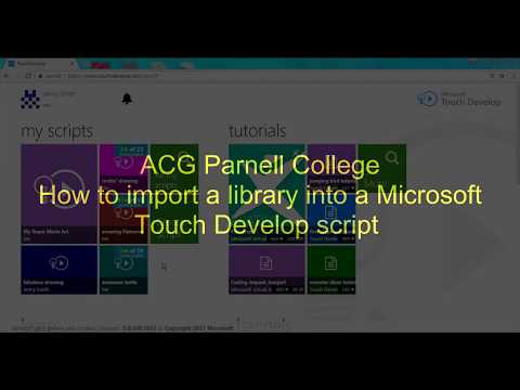 How to import a library into your Touch Develop script