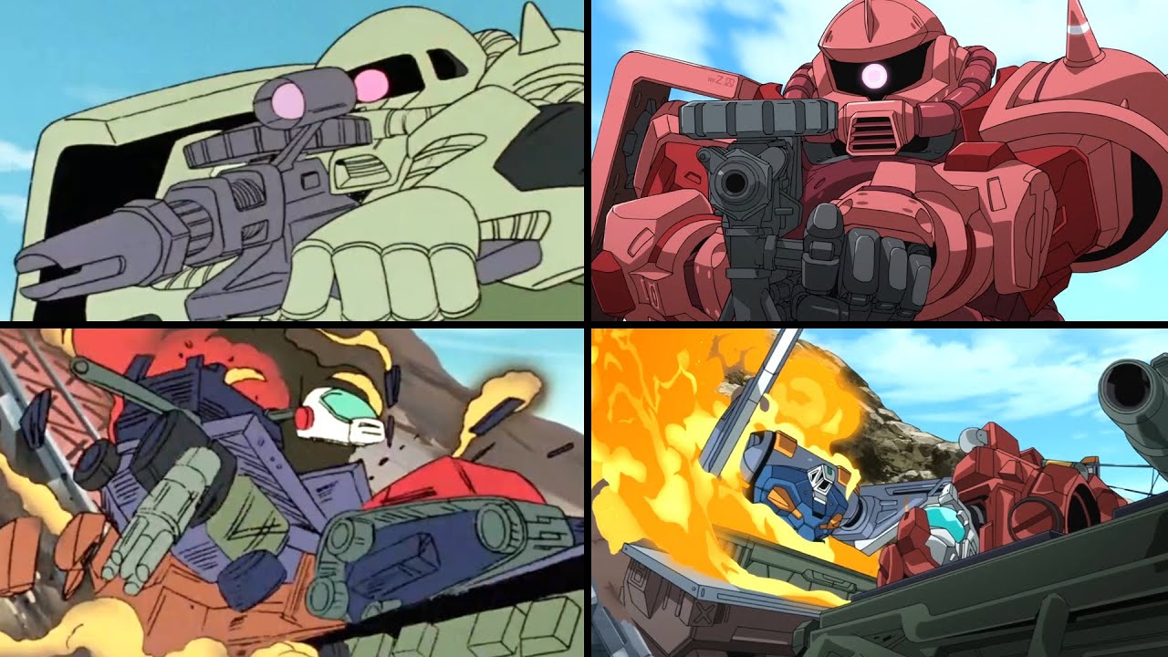 Zaku DESTROYS Guntank & Guncannon (Gundam 1979 VS GQuuuuuuX Comparison)[機動戦士ガンダム ジークアクス ザク シャア 比較]
