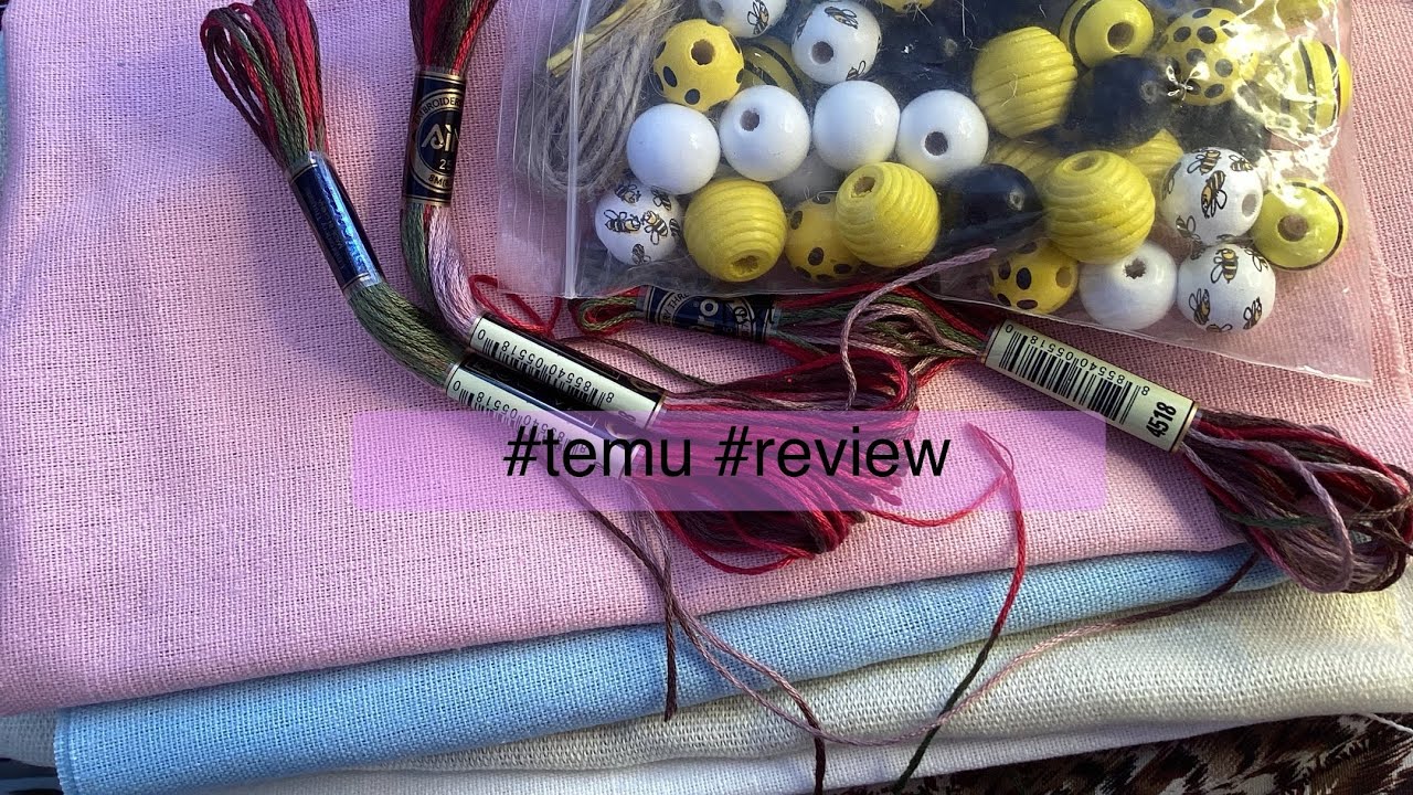 #temu #review #linen #threads #beads - YouTube