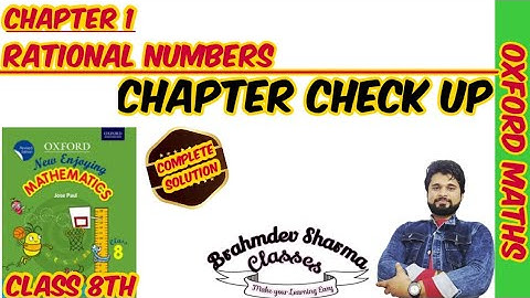 class 8 Oxford math | chapter check 1 | Rational numbers | @BrahmdevSharmaClasses