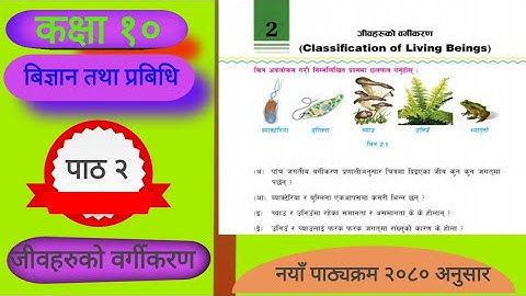 Class 10 science chapter 2  exercise |  question answer 2080 classification of living beings