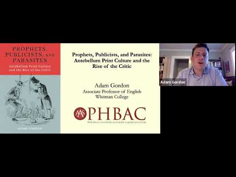 AAS Virtual Book Talk: Adam Gordon, Prophets, Publicists, and Parasites