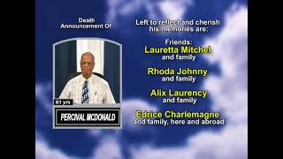 Mr. Percival McDonald ~ Long Obituary