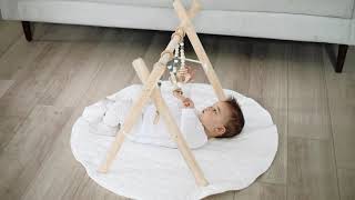 Poppyseed Play  - Natural Gym with Gray Toys and Round Mat