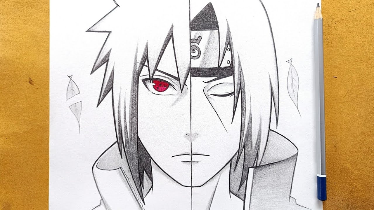 How to draw Itachi uchiha and Sasuke uchiha step by step || Easy drawing ideas for beginners