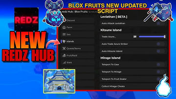 Best Blox Fruit REDZ HUB Script *No Key* || Auto Kitsune Island, Auto Collect Azure amber, Kitsune 