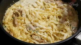 I've Never Eaten Such Delicious Pasta! Chicken Fettuccine Alfredo Recipe